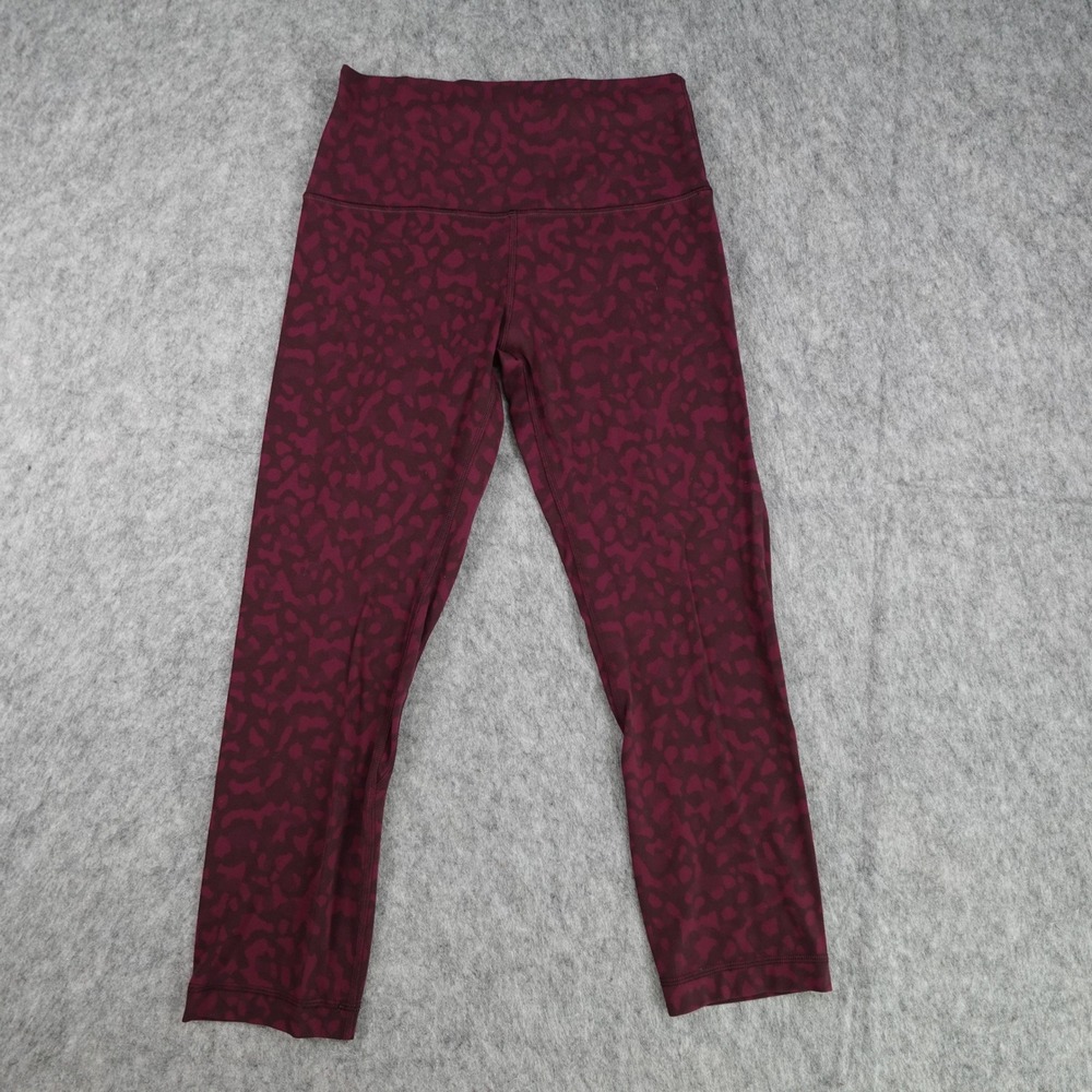Lululemon Leggings Womens 6 Red Align Crop 21"‎ Formation Camo Dark Adobe Yoga
